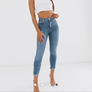River island jeans with ripped hem (run v small!)